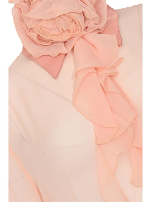 Abito chemisier lungo in georgette con ruches BLUGIRL | RA6009 TS441X0450